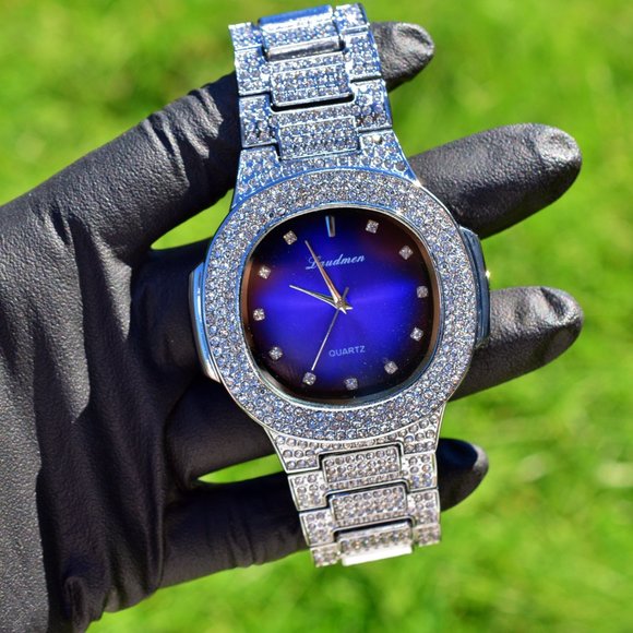Full Iced Out luxury Watch, Necklace, Bracelet Set - Picture 4 of 6